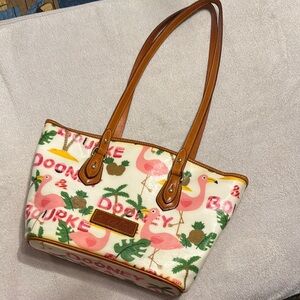 Dooney & Bourke Pink and Cream Shoulder Bag